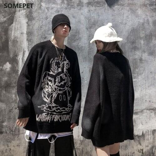 Harajuku Sweater Men Hip Hop Streetwear O-neck Spandex Oversize Men Clothig 2020 Autumn New Fashion Couple Mens Sweater