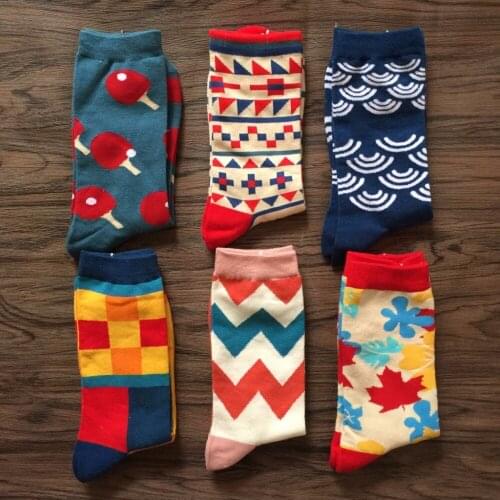 120pairs/lot cotton happy geometric couple/lover sock/ping-pang sock