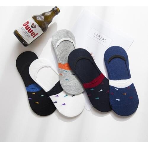 PIERPOLO Brand Socks 5Pairs/Lot Fashion Casual Cotton Men Socks Male Brief Invisible Slippers Shallow Mouth No Show Sock