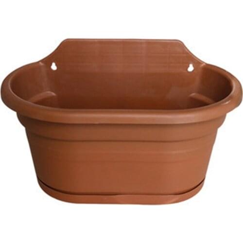 Plastic Wall Gardening Container Hanging Indoor Planter Gray/Brown Smaller Plants 9L 18cm X 17cm X 23cm Flower Pot