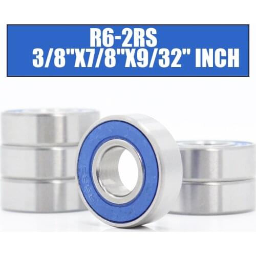 FUSHI R6rs Bearings Blue Sealed Inch Size , ABEC-3 R6-2RS Shaft Ball Bearing R6 Parts For Hobby RC Car Truck , Pick of 6 Pcs