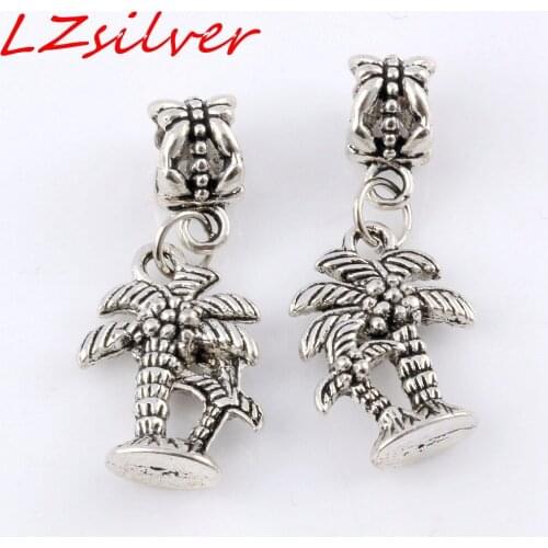 Hot sell ! 15pcs Zinc Alloy Coconut Tree Charms Dangle Bead Fit Charm Bracelet 14x 32mm DIY Jewelry CV97