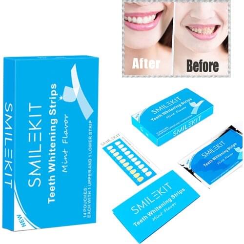 7/14Pairs Teeth Whitening Strips Professional Effects White Tooth Soft Bristle Charcoal Toothbrush Dental Whitening Whitestrips