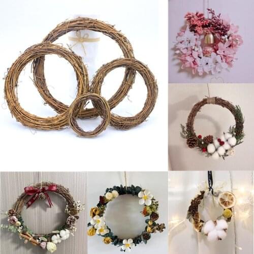 Rattan Craft Floral Hoop Wreath Frame DIY Dried Flower Hoop for Christmas Wedding Party Wreath Garland Decorations 10/15/20cm