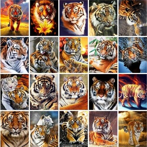 Christmas 5D DIY diamond painting Animal Tiger diamond inlaid embroidery mosaic home decoration without frame
