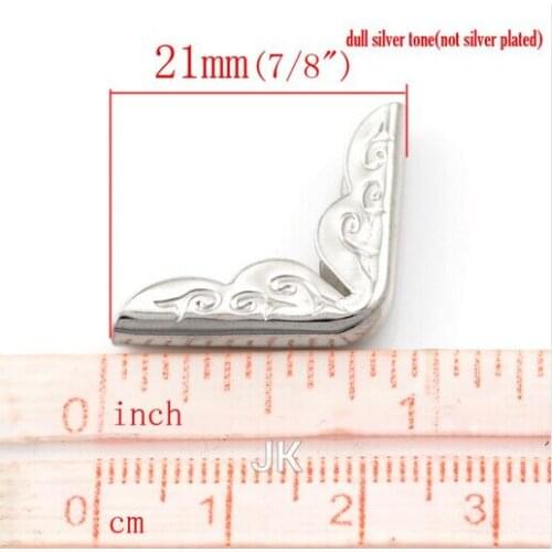 Silver Tone Book Scrapbooking Albums Menus Corner Protectors 7/8"x7/8"x1/8"