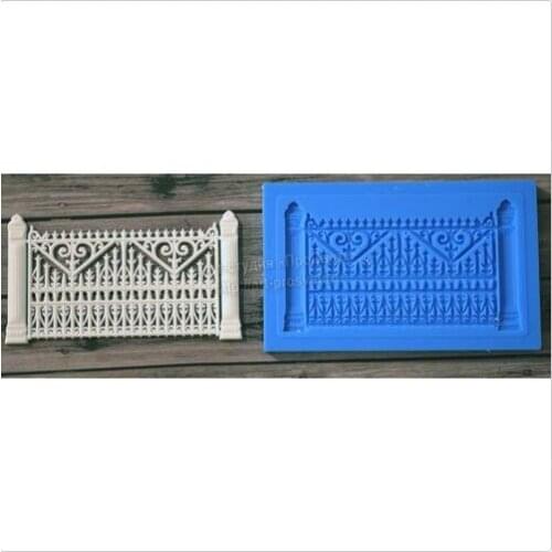 Silicone railings fence section gate frame wedding christmas fondant cake decoration mold diy chocolate mold