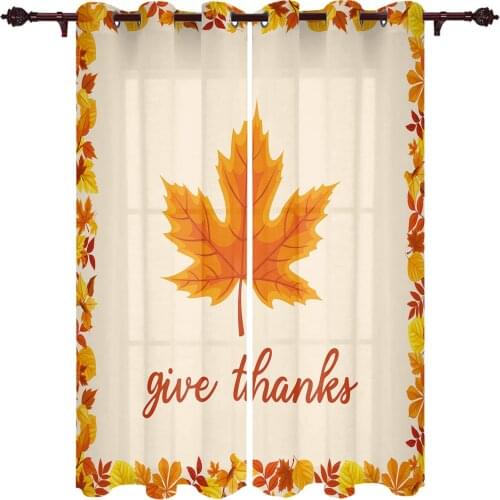 Modern Curtains Maple Leaf Autumn Baby Room Bedroom Creative Window Curtains Kitchen Living Room Terrace Valance Curtains