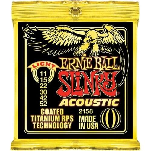 Ernie Ball 2158 Coated Light Slinky Acoustic Guitar Strings 11-52