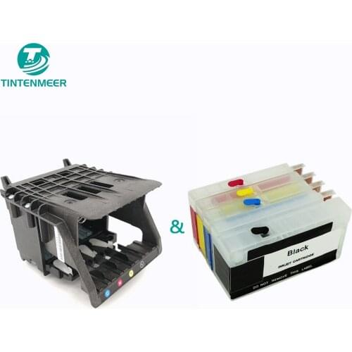 TINTENMEER printhead for hp953 hp954 hp955 print head & cartridge set with arc chip for officejett pro 8740 8730 8725 printer
