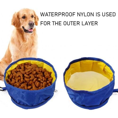 Waterproof Bowl Portable Puppy Feeding Bowl Outdoor Travel Foldable Waterproof Cloth Tray for Dogs Pet Products