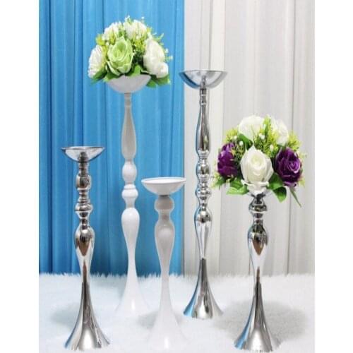 Upscale Wedding Table Decoration Flower Stands Candlestick T station Road Lead Stainless Steel Columns Main Table Flower Vase