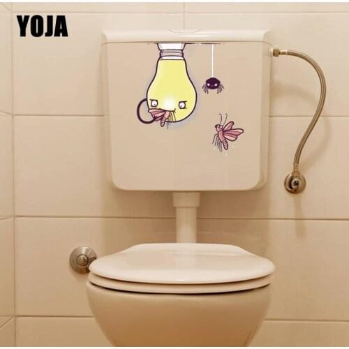 YOJA 23.1X21.7CM Intereting Living Room Home Decor Wall Sticker Toilet Decal Cartoon Bulb Spider T5-1315
