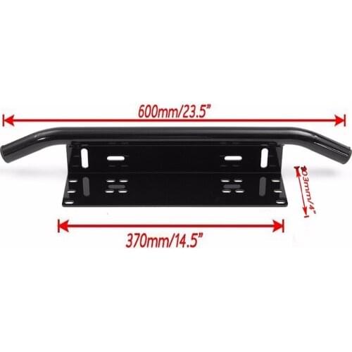 1pcs Universal Front License Plate Holder Bumper Frame Bracket Mount Bull Bar Style for Offroad Lights Bar LED SUV Truck Pickup