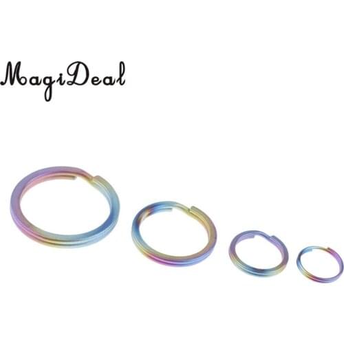 4pcs Split Key Chain Rings Titanium Key Fob Holder Accessories Double Loop DIY Craft