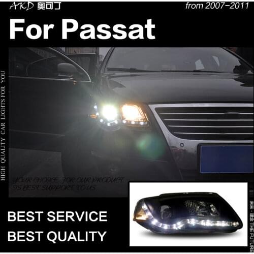 AKD Car Styling Head Lamp for VW Passat Headlights 2007-2011 Magotan B6 LED Headlight DRL Hid Bi Xenon Auto Accessories