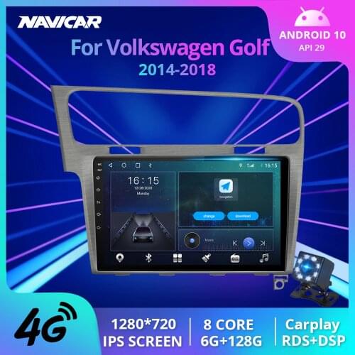 2Din Android10.0 Car Radio For VW Volkswagen Golf 7 VII 2014-2018 Stereo Receiver Auto Radio GPS Navigation Car Video Player IGO