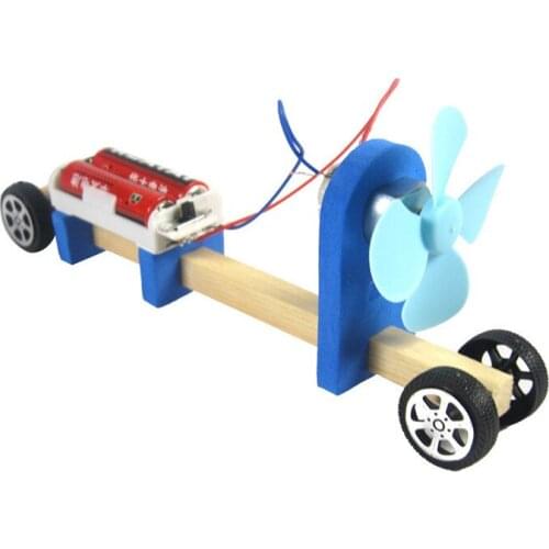 Wood-baring car creative technology small-making puzzle toys scientific experiment set aerodynamic car