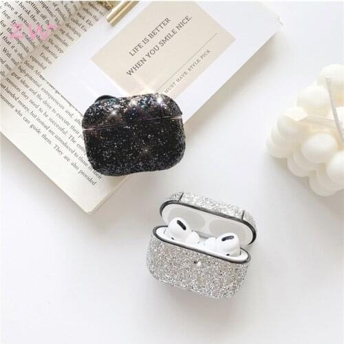 For AirPods Pro Case Cover Flash Diamond Headphone Bluetooth Wireless Drop-Proof Headset Shell Case For AirPods Pro Keyring