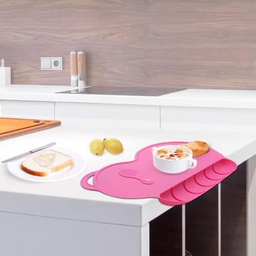Baby Silicone Placemat Slip-resistant Sucker Plate Kid Dinner Plate Tableware Feeding Training Waterproof Snack Mat