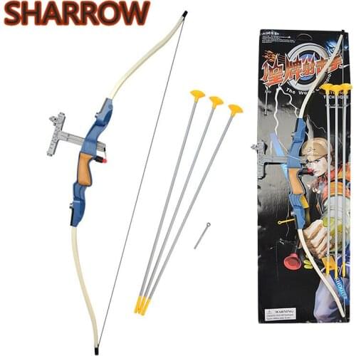 Kids Bow and Arrow Set Childrens Toy Plastic Soft Sucker Arrow Outdoor Garden Fun Game Gift with Bow Sight Archery Accessories