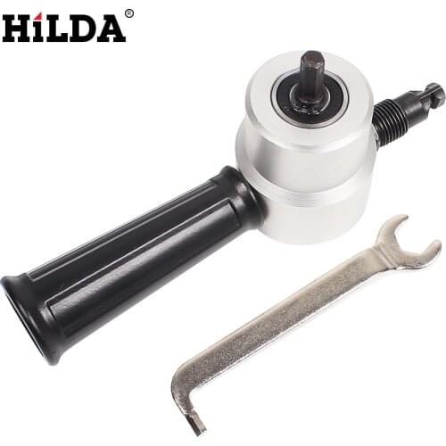 HILDA Nibbler Sheet Metal Cut Nibble Metal Cutting Double Head Sheet Nibbler Saw Cutter Tool Drill Attachment Cutting Tools