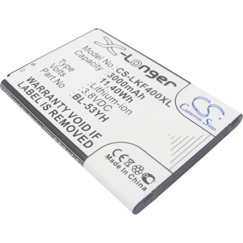 Cameron Sino Mobile SmartPhone Replacement Li-ion Battery 3000mAh For BL-53YH Hisense AKA, D690, D690N, D6 Free Tools