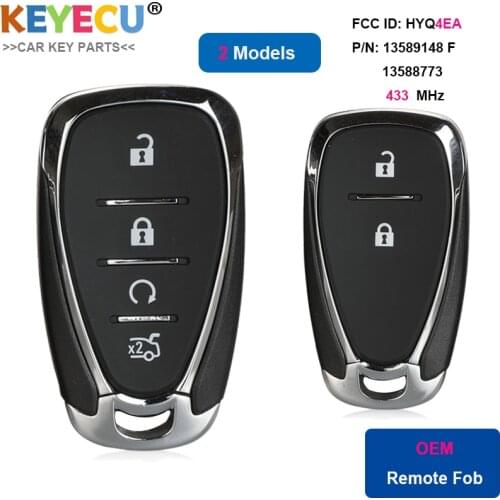 KEYECU OEM Keyless Smart Remote key Fob 2 / 4 Button 433.92MHz for Holden FCC ID: HYQ4EA P/N: 13589148 F/ 13588773