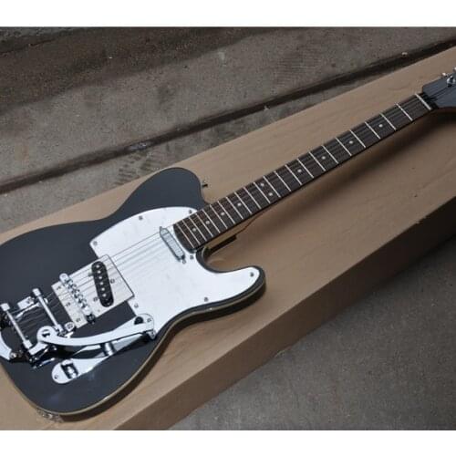 Classic jazz 6 string electric guitar, jazz small joystick string board, pure black body, rock elf