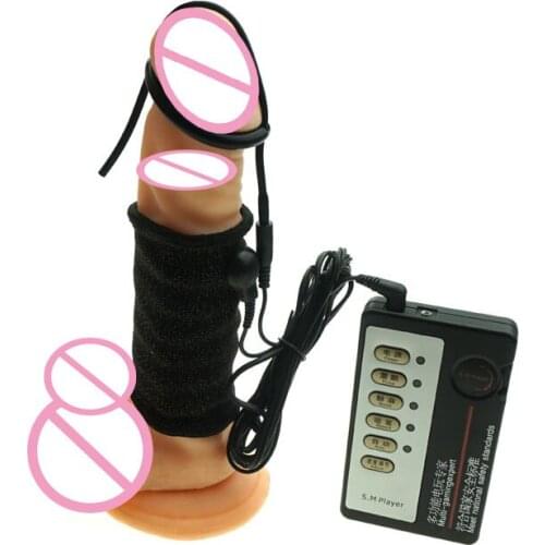 Penis Ring Electro Shock Sex Toys For Men Cock Rings Delayed Semen Ejaculator Electrical Stimulation Rings Medical Themed Toys