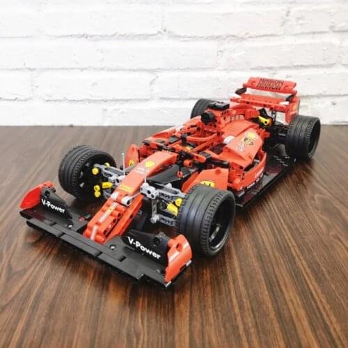 Mork high-tech 023005 red F1 technology sports car Racing model 1072PCS modular building blocks boy gift