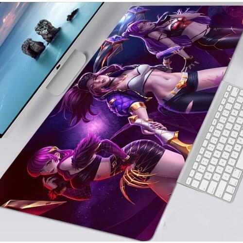 XXL LOL KDA Sexy Cute Girl Mousepad Kawaii Gaming Accessorie Non-slip Mouse Pad 40x90 Mouse Mat Mausepad Deskmat Tappetino Mouse
