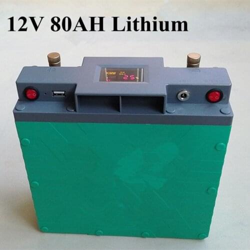 Lihium battery 12v 80Ah li-ion High capacity high power scooter BMS Battery Pack for ebike Motor Solar wind Energy ups system