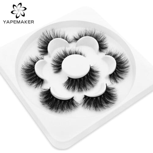 YAPEMAKER 3D Faux Mink False Eyelashes Natural Long Fake Lashes Fluffy Soft Wispy Dramatic False Eyelashes Makeup Extension