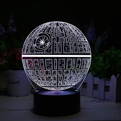 DEATH STAR-table lamp with LED light in 3D 7 colors with touch SENSOR and 16 colors remote control, 7 changing colors