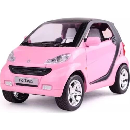 New1:32 type of smart car model with light and music return force alloy door for children pink car