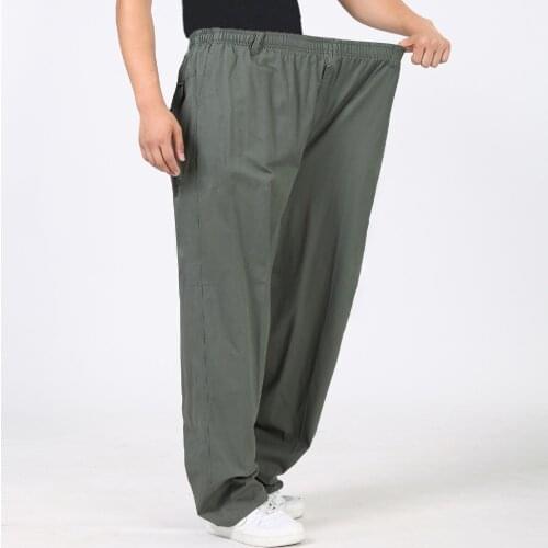 New Thin Section Casual Pants Mens XL Overalls Mens Large Size Loose Tousers