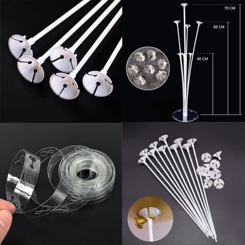 10 Sets/lot 30cm Latex Balloon Stick White PVC Rods Balloons Holder Sticks with Cup Party Supplies Globos Ballon Accessories