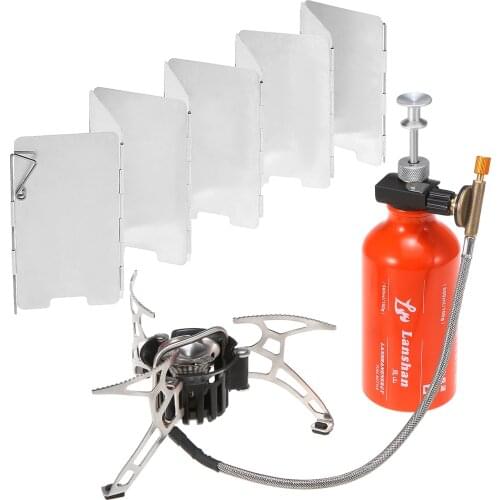 Outdoor Camping Portable Gas Cooker Stove For Camping Hiking Accessories Adapter For Filling Gas Cylinders Alloy Windshield