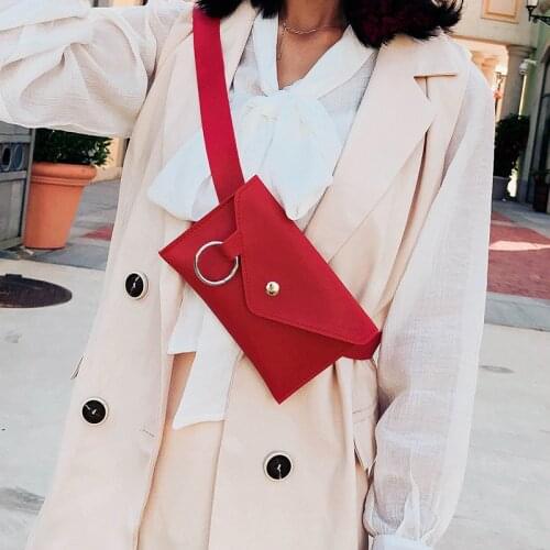 Fanny Pack Women Belt Bag Leather Waist Bag Fashion Womens Pure Color Ring PU Messenger Shoulder Chest pochete homem