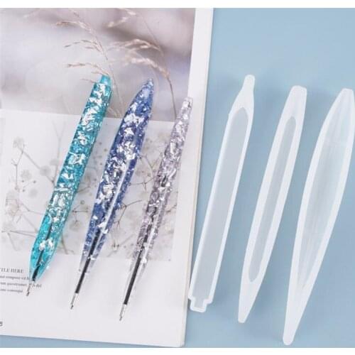 Transparent Handmade Ballpoint Pen Silicone Mold UV Resin Epoxy Pen Holder Resin Casting Mold Penholder DIY Jewelry Making