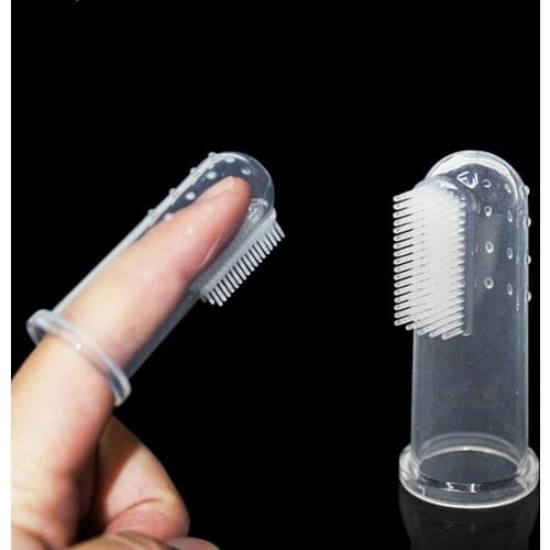 Qicco Dog Toothbrush Finger White Soft Teeth Tool Cat Cleaning Supplies Teddy Dogs Pets Accessories