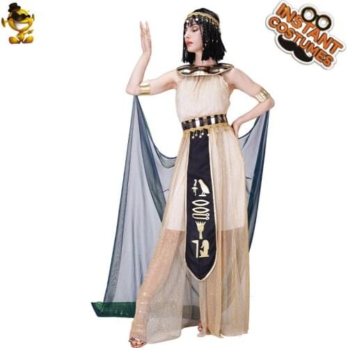QLQ Egyptian Costume for Women Cosplay Egyptian Goddess Egypt King of Pharaoh Clothes Fancy Dress Adult Halloween Party