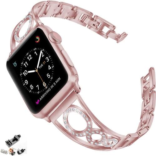 Stainless Steel strap for Apple Watch band 44mm 40mm iWatch band 42mm/38mm Women Metal Bracelet Apple watch serie 5 4 3 se 6