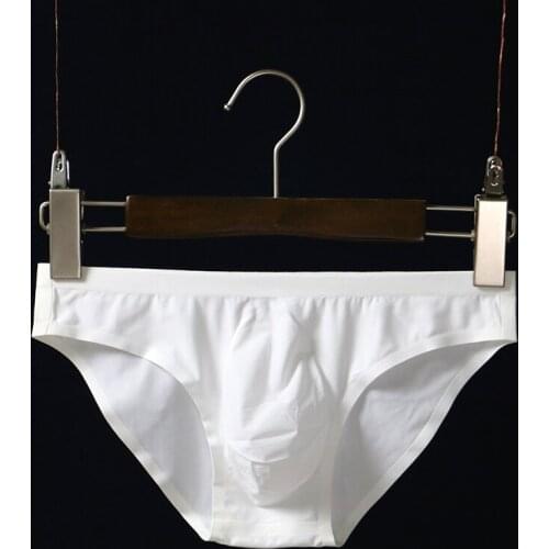 Sexy Men Ice Silk Seamless Underwear Transparent U Convex Pouch Briefs G-string Smooth Breathable Thongs Low Rise Gay Wear F10