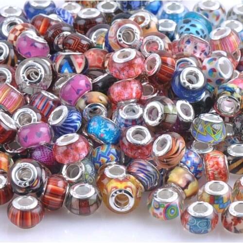 10Pcs 14mm Silver Spacers Beads Fit Charms Bracelets Jewelry Handmade DIY extanpaa flfaocma DK-039-X