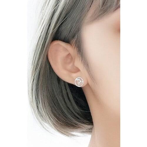 Elk Stud Earrings For Women Simple Hollow Fashion Korean Design Punk New Trend High Quality Student Jewelry Accessories BOYULIGE