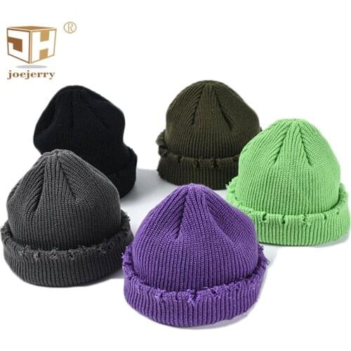 Brimless Skullies Cap Winter Solid Beanies For Ladies Bonnet couple hats Knitted Harajuku Beanie Men