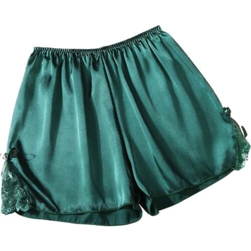 2021 Silk Pants Women Satin Kitten Silky Elastic Waist Women Men Home Sleep Tracksuit Bottom Short Pants Pajama Nightwear Shorts