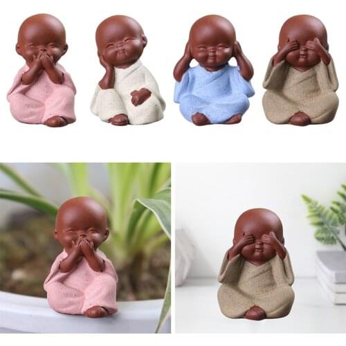 Buddha Monk Statue Baby Buddha Smiling Monk Figurine Gift Home Decoration